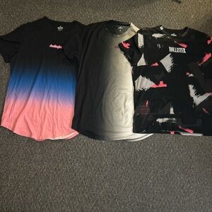 Hollister Blue and Pink Short Sleeve Tees
